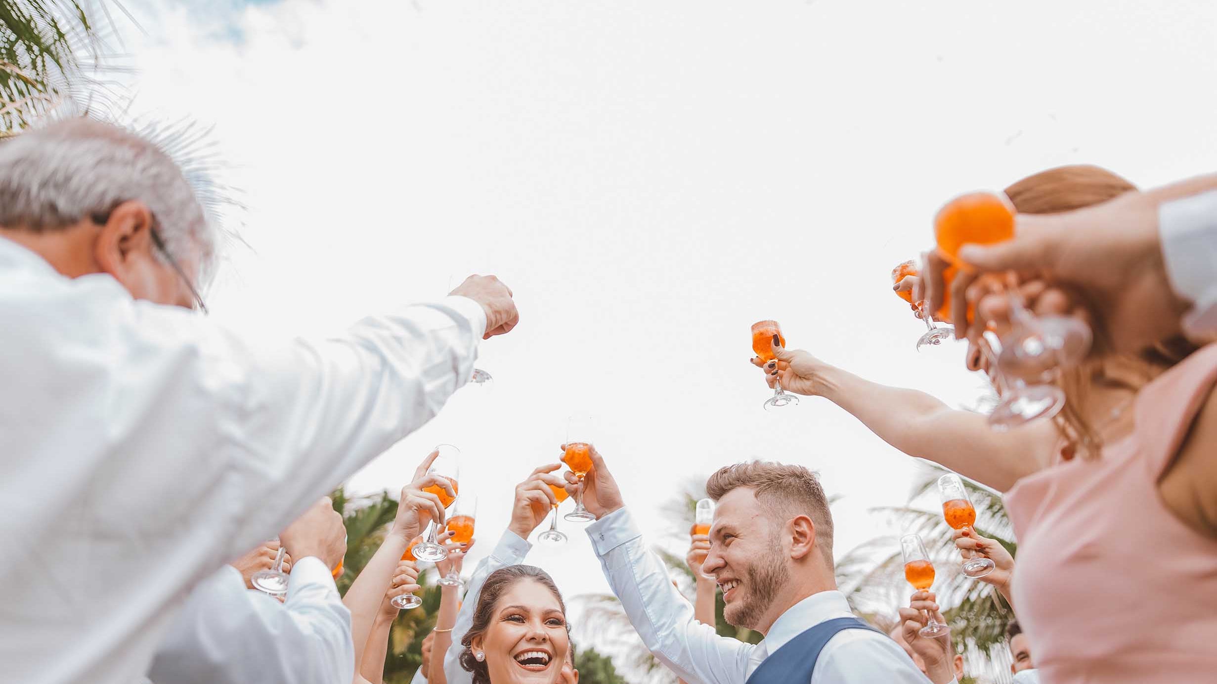 Wedding Cocktails being toasted