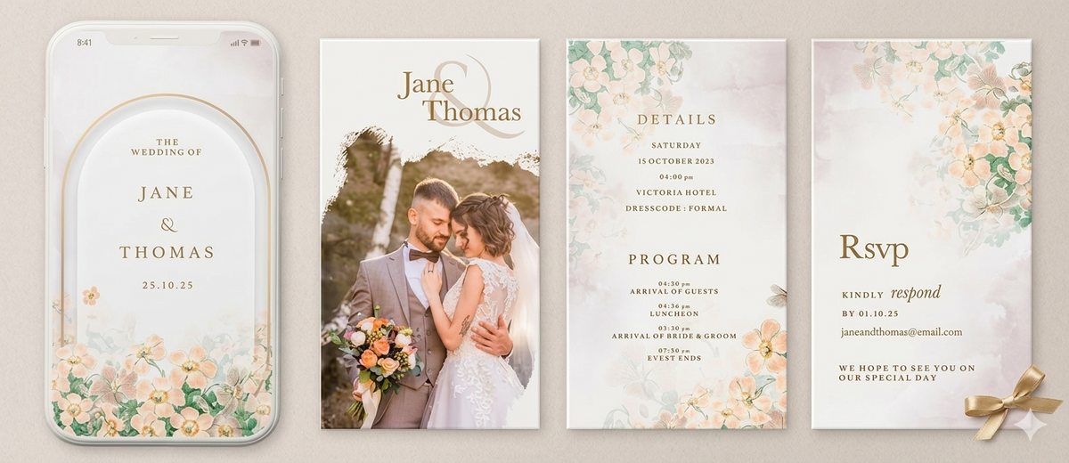 Invutation Card Animation What to Write on an Animated Wedding Invitation Guide Tips โ Motion Stamp