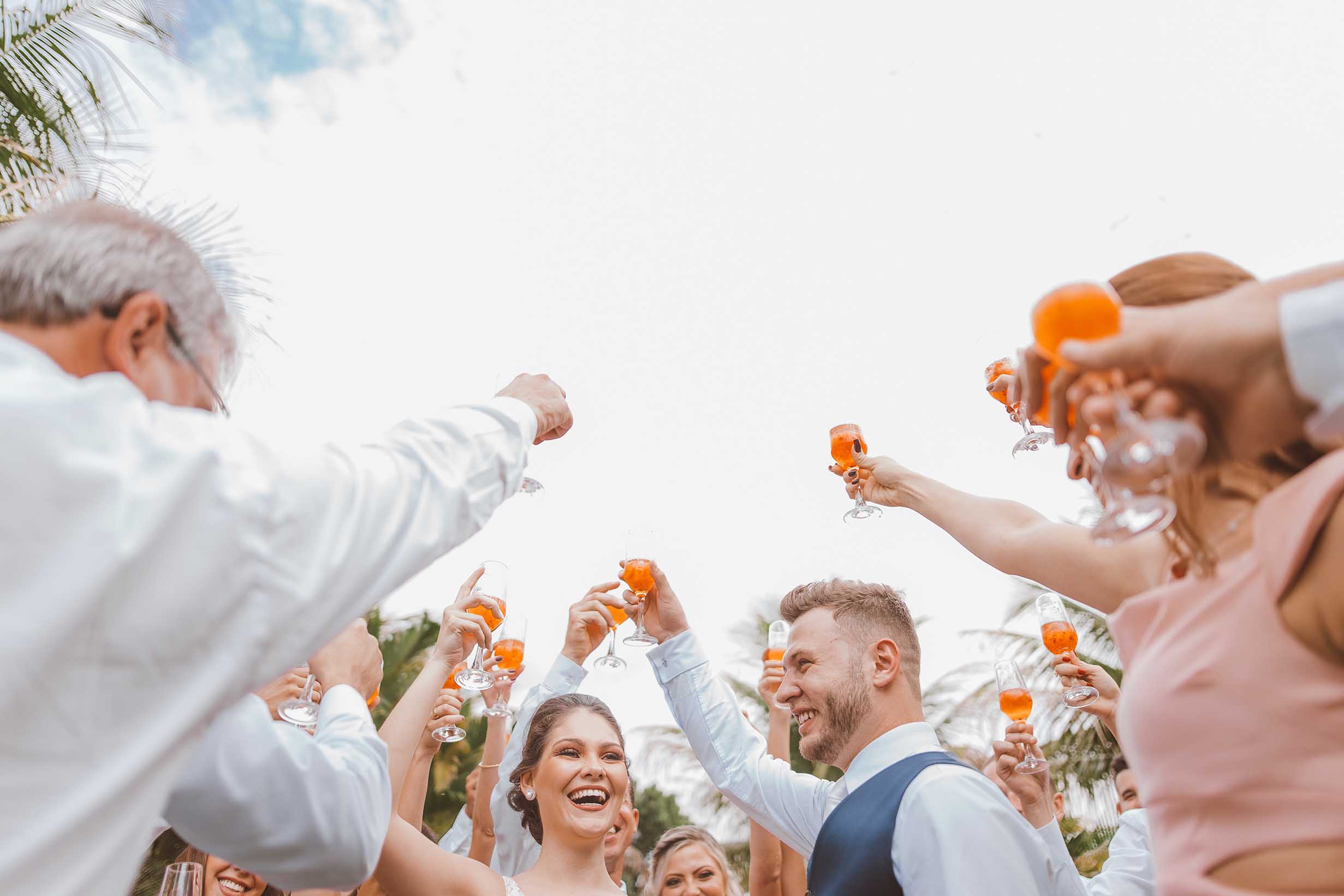 Wedding Cocktails being toasted