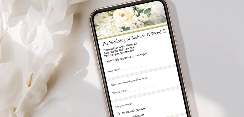Online Wedding RSVP for a phone