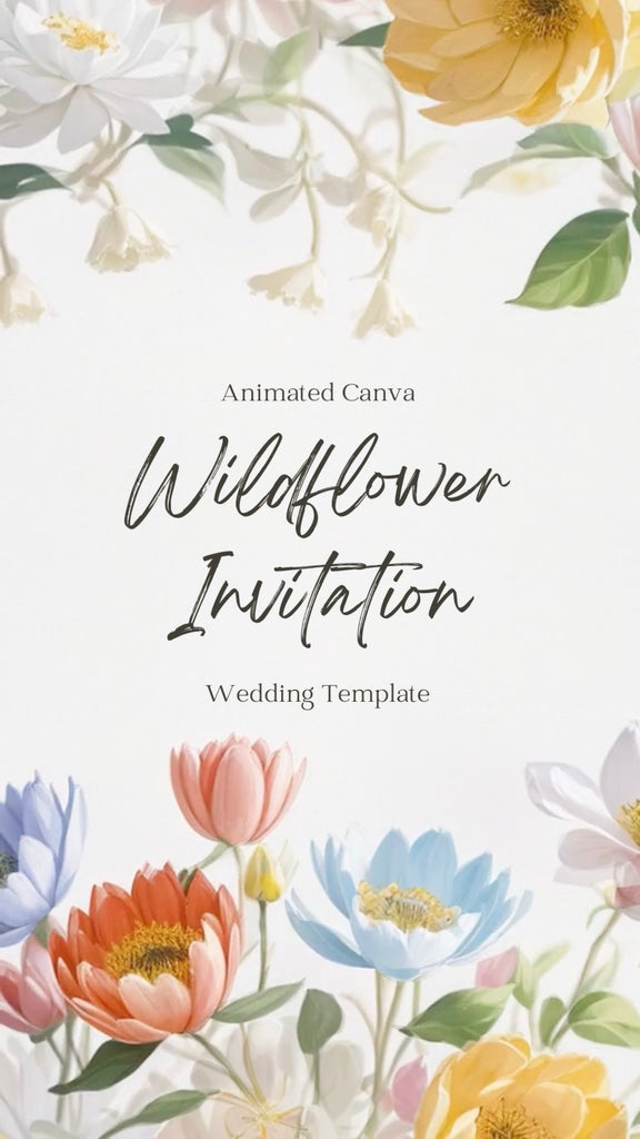 Multicoloured wildflowers in a painted style are above and below handwritten black font