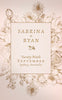 Classic light pink wedding card design with gold font.